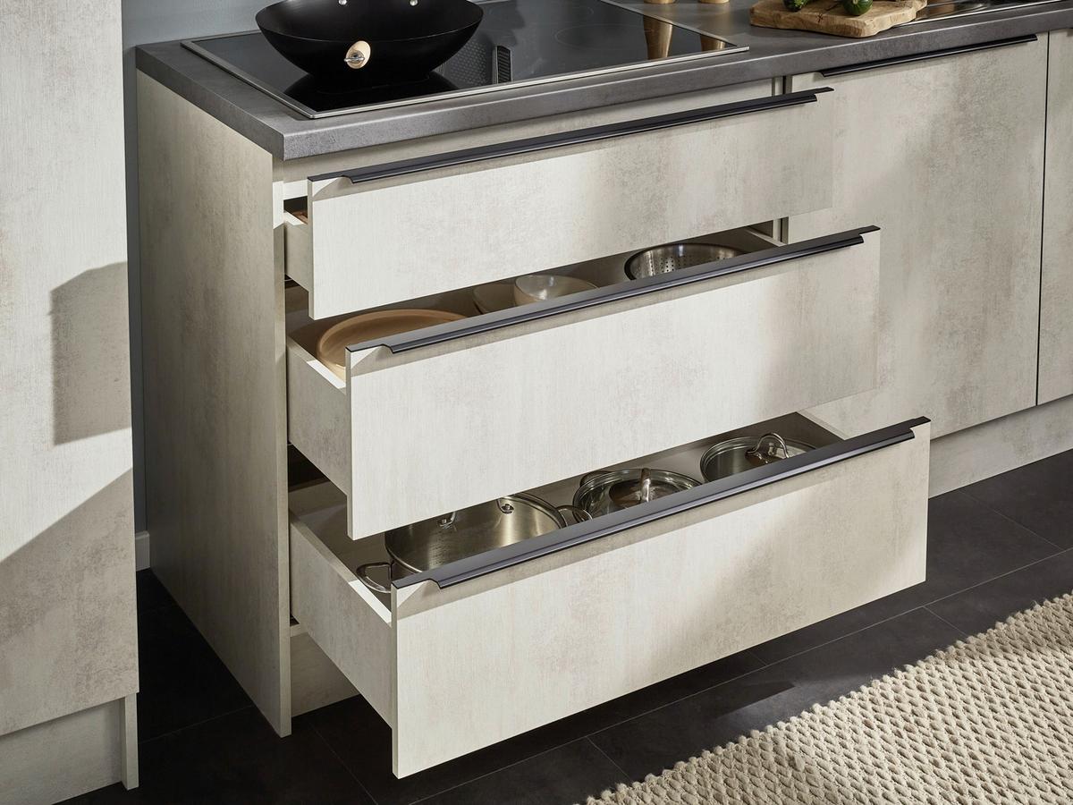 Küchenblock Boston Anthrazit, Weiß B: 321 cm - Anthrazit/Weiß, Basics, Holzwerkstoff (321cm) - MID.YOU