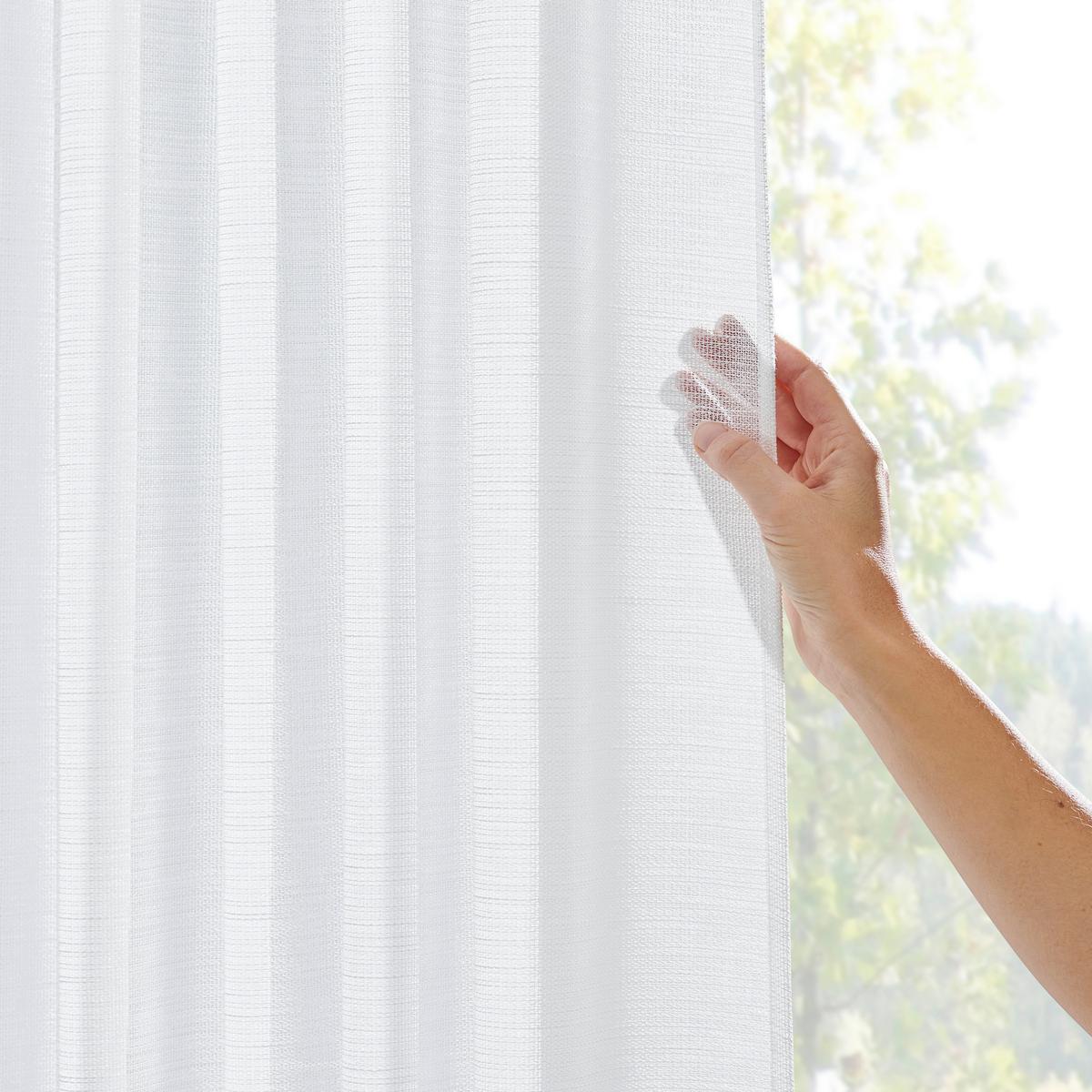 HOTOVÝ ZÁVĚS Eva, 140/255cm, bílá - bílá, Romantický / Rustikální, textil (140/255cm) - Premium Living