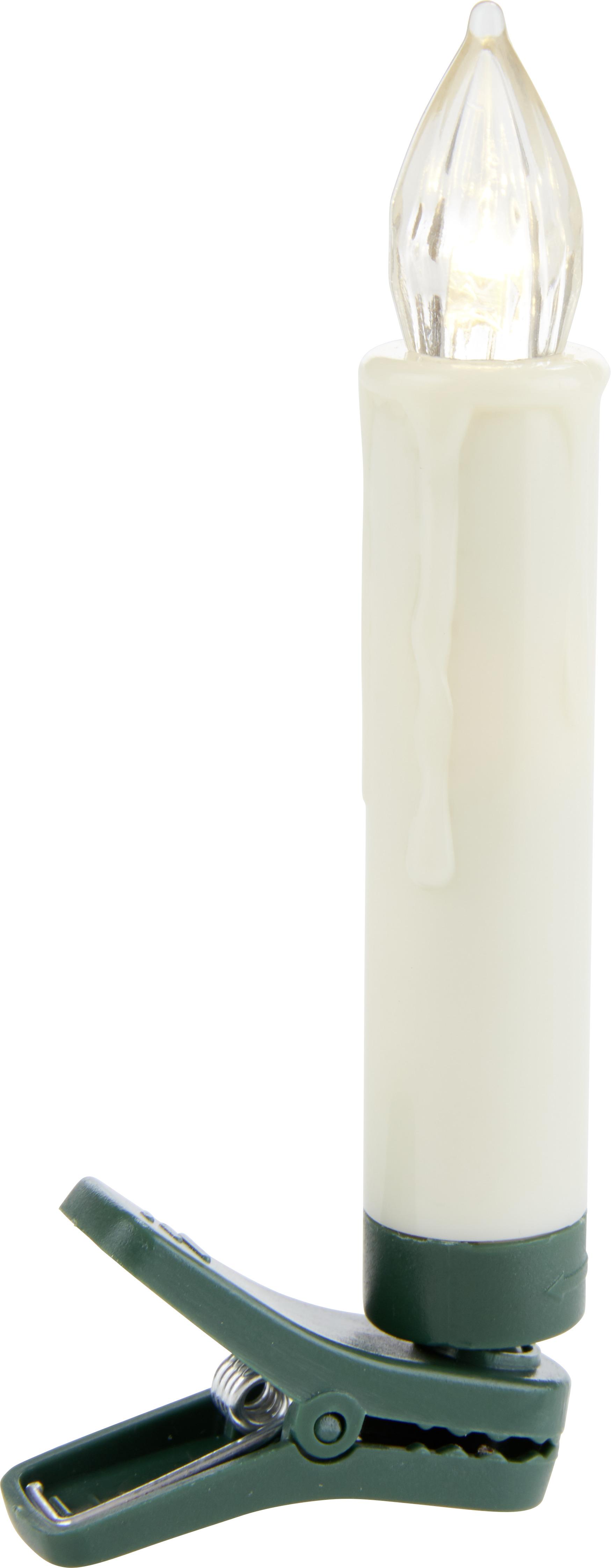 LED-Kerzen Toby Weiß mit Fernbedienung 10er-Set - Creme, ROMANTIK / LANDHAUS, Kunststoff (1,5/10,5cm) - James Wood