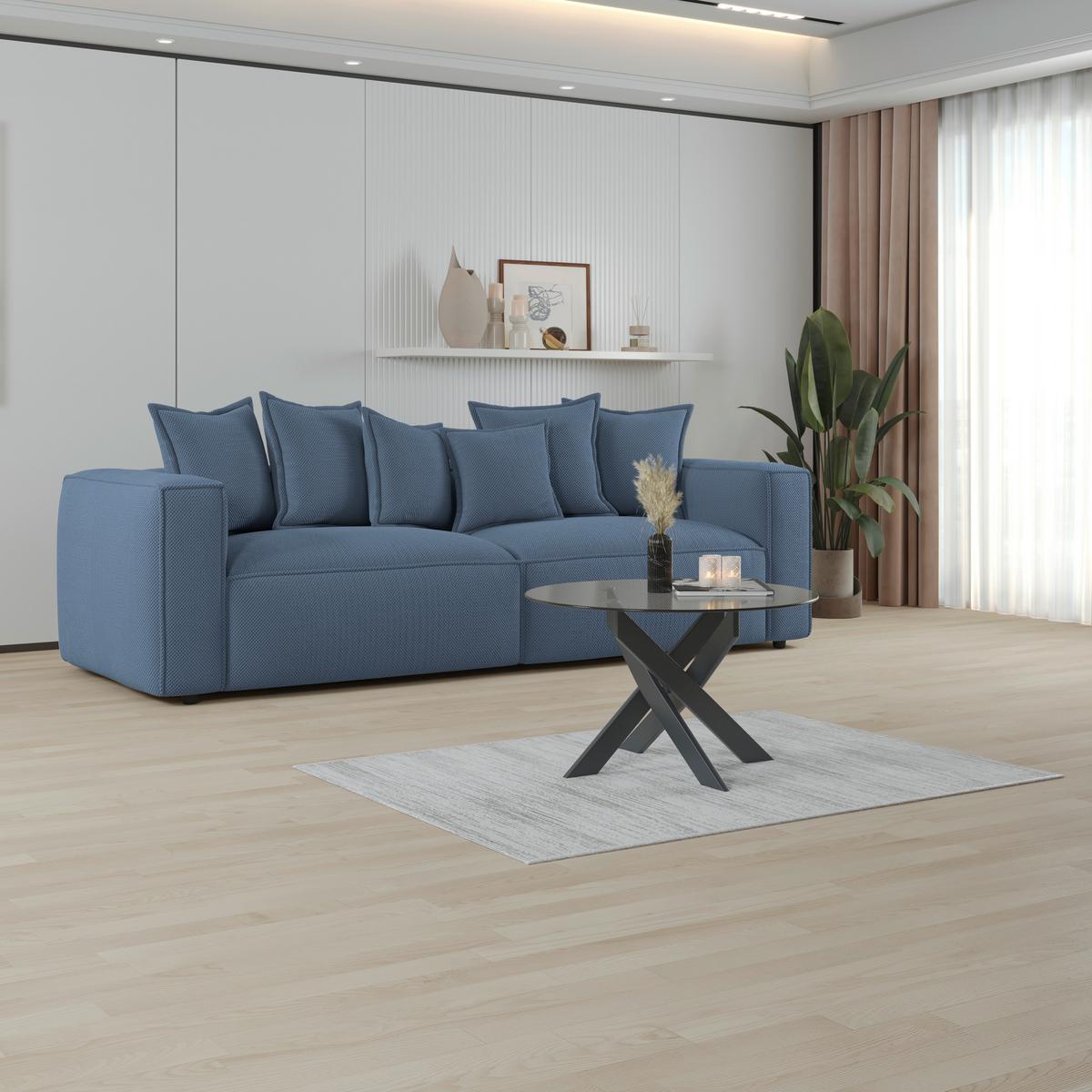 POHOVKA BIG SOFA COWBOY - černá/tmavě modrá, Moderní, textil (280/72/109cm)