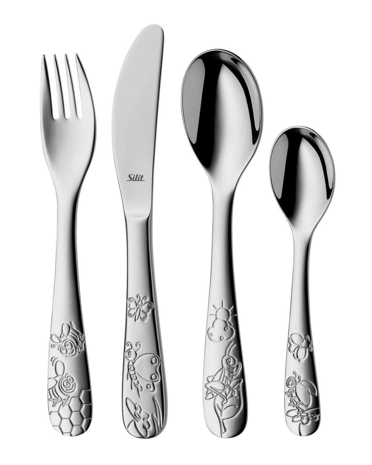 Kinderbesteck Trend - Edelstahlfarben, Basics, Metall - Silit