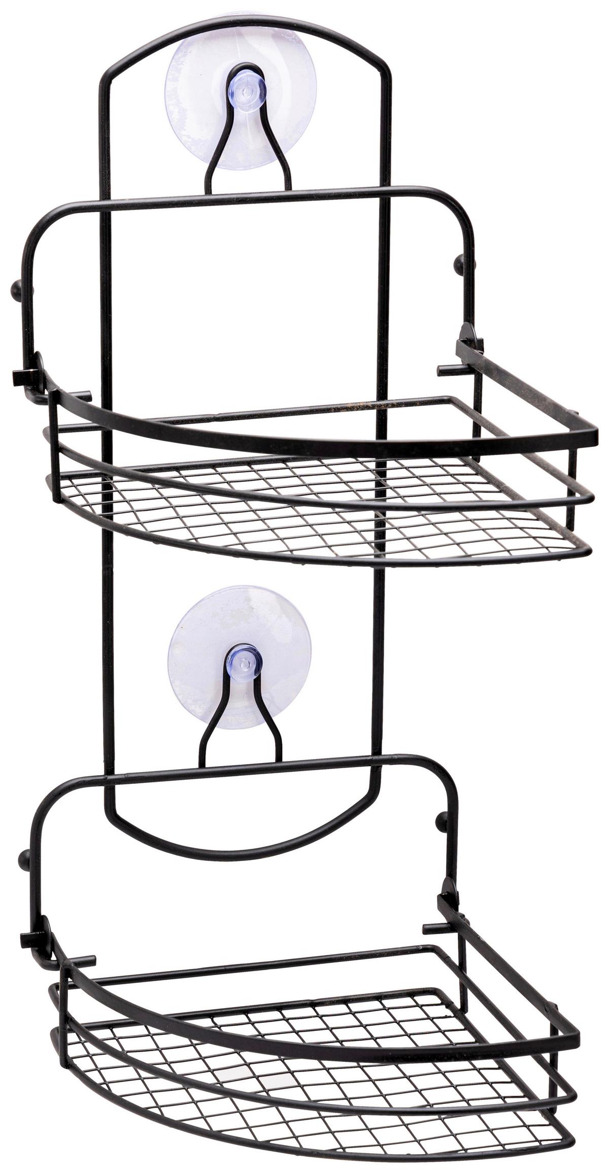 Duschregal Napoli 2 B992493-4 - Schwarz, KONVENTIONELL, Metall (15/27/15cm) - Ondega