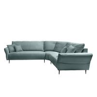 Ecksofa Vanilla Hellblau S: 294x256 cm - Schwarz/Hellblau, Design, Textil (294/256cm) - Livetastic