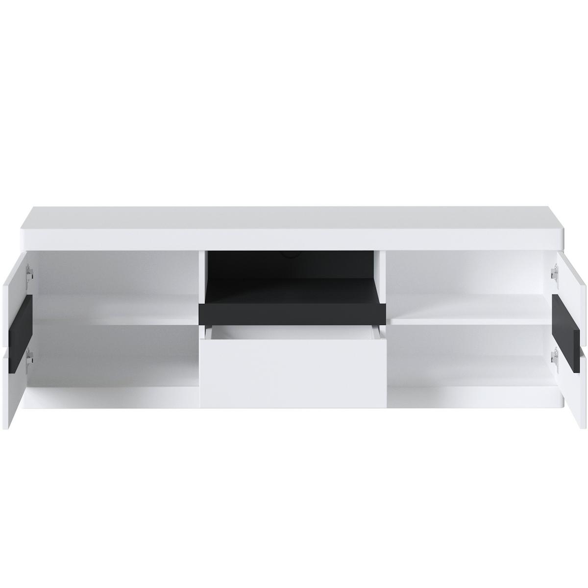 Stapelprogramm Turino Neo 4 Teilig Weiß/graphit B: 322cm - Graphitfarben/Weiß, Trend, Holzwerkstoff (322/196,5/39,9cm)