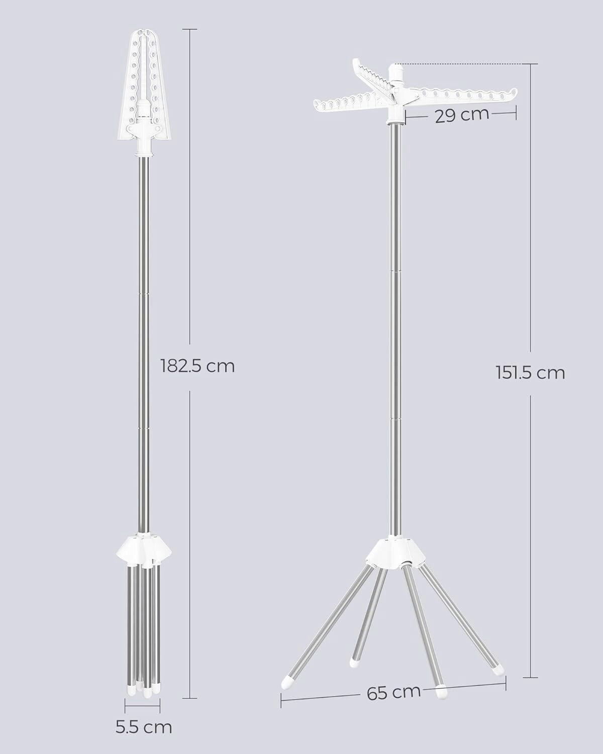 Kleiderständer Silberfarben/weiß B: 65 Cm - Silberfarben/Weiß, Basics, Kunststoff/Metall (65/151,5/65cm)