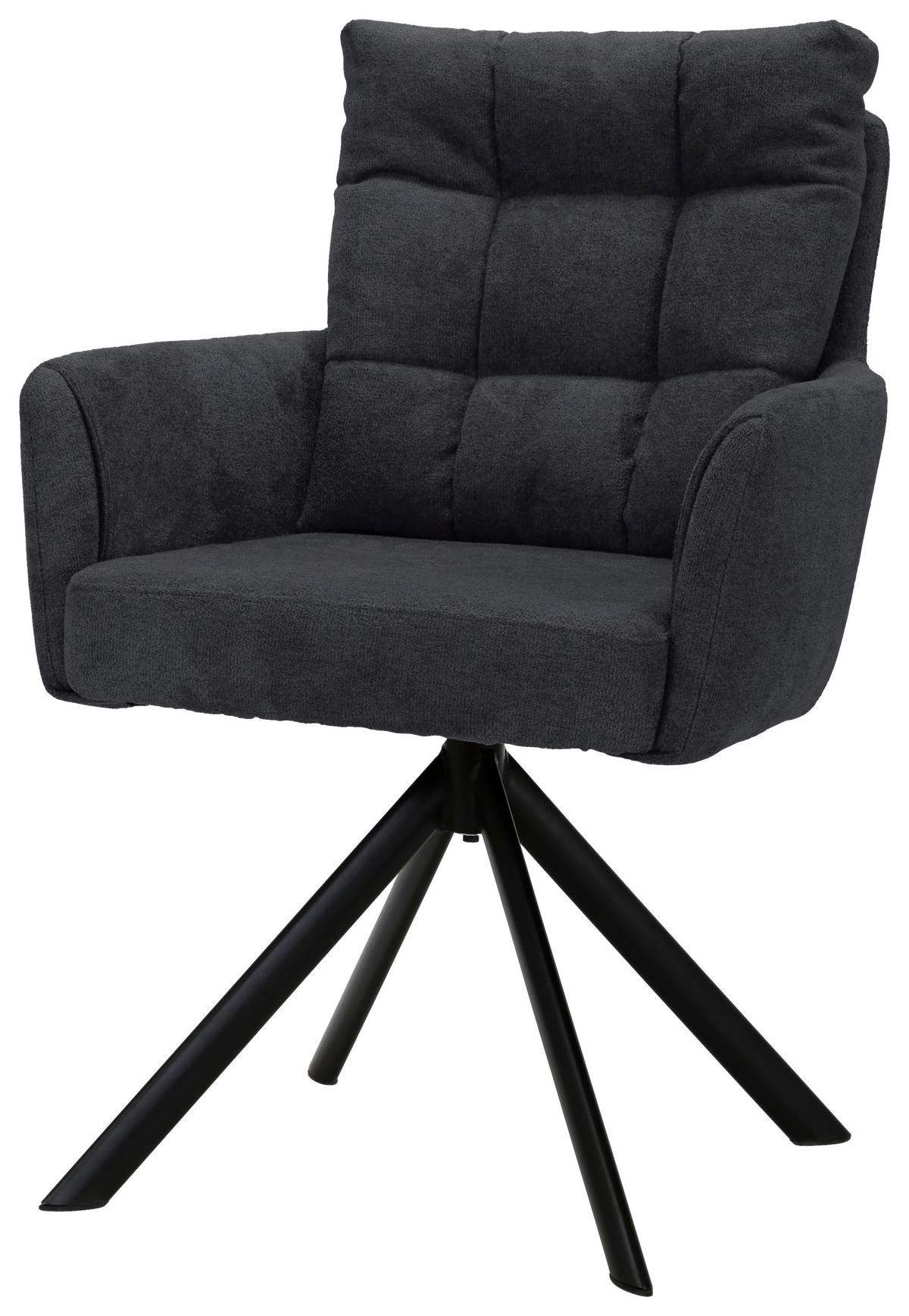 Karosszék Susan Giga-S - fekete/sötétszürke, Konventionell, textil/fa (59/90/66cm)