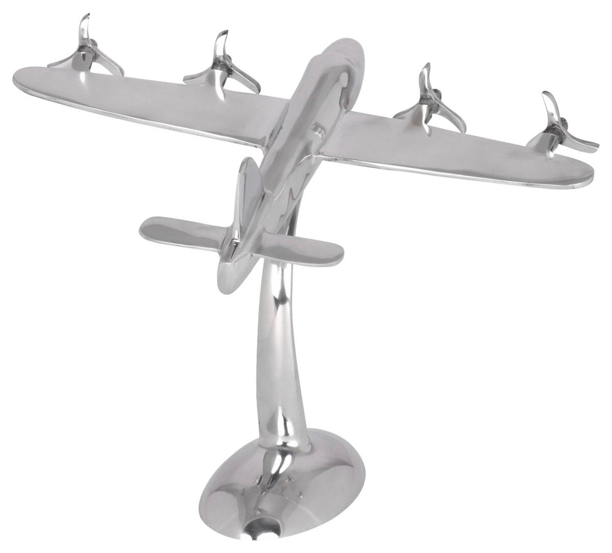 Skulptur Wohnling Silberfarben B: 42 cm - Silberfarben, MODERN, Metall (42/30/30cm) - MID.YOU