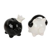 Spardose Alexa - Schwarz/Weiß, KONVENTIONELL, Keramik/Kunststoff (8/8/8cm) - Luca Bessoni