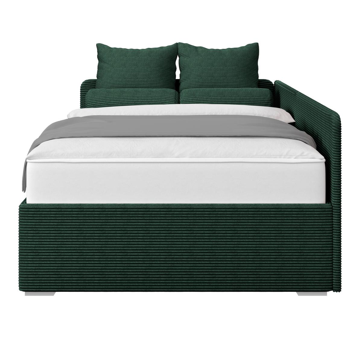 Kárpitozott Ágy Remi 140/200cm - rózsaszín/sötétzöld, Modern, textil/fa (140/200cm)