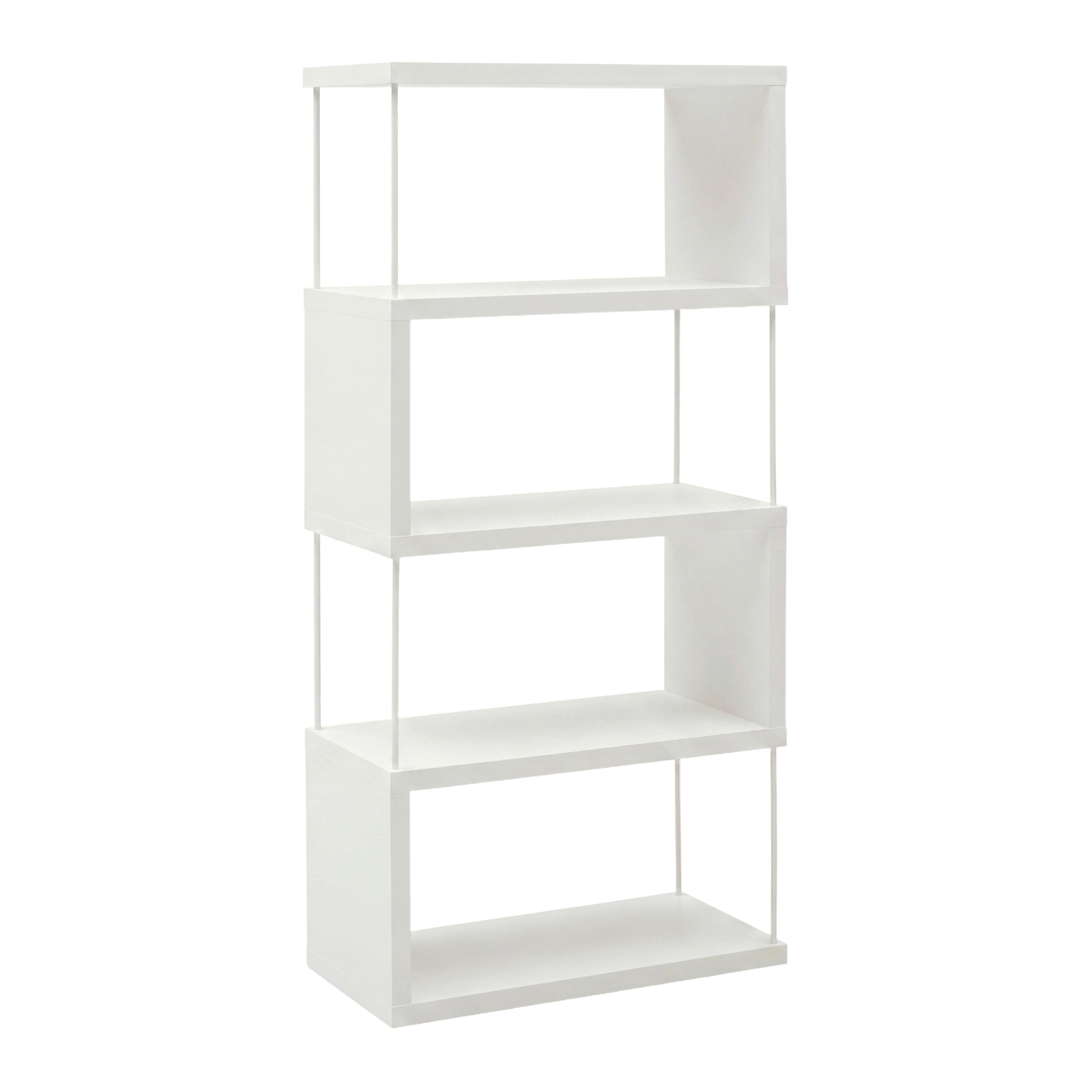 REGÁL PINNAR - biela, Modern, kov/kompozitné drevo (66/136,5/33cm) - Mömax