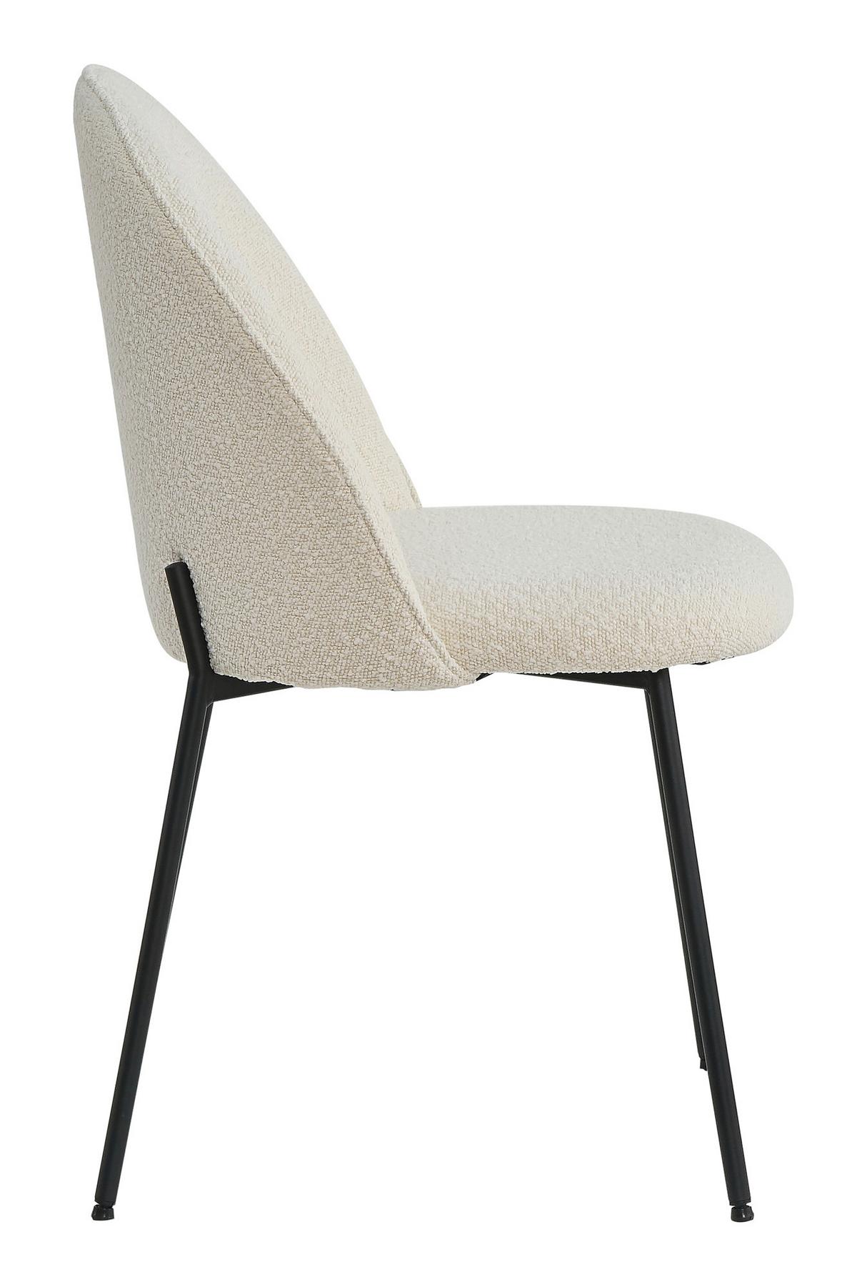 STUHL-SET Schwarz/Beige 2-teilig - Beige/Schwarz, MODERN, Textil/Metall (49,5/84/47,5cm) - MID.YOU