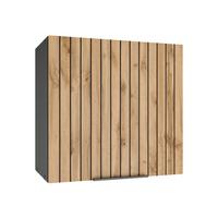Küchenoberschrank Liverpool Graphit, Eiche Dekor B: 60 cm - Eiche Wotan/Schwarz, Basics, Holzwerkstoff (60/57/34cm) - Held