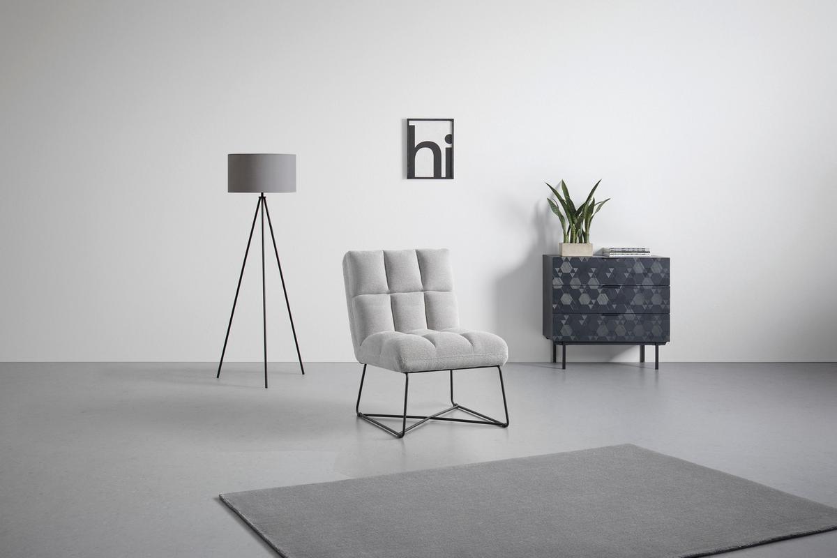 Relaxačné kreslo sivé MARCO - čierna/svetlosivá, Modern, kov/textil (62/86/87cm) - Based