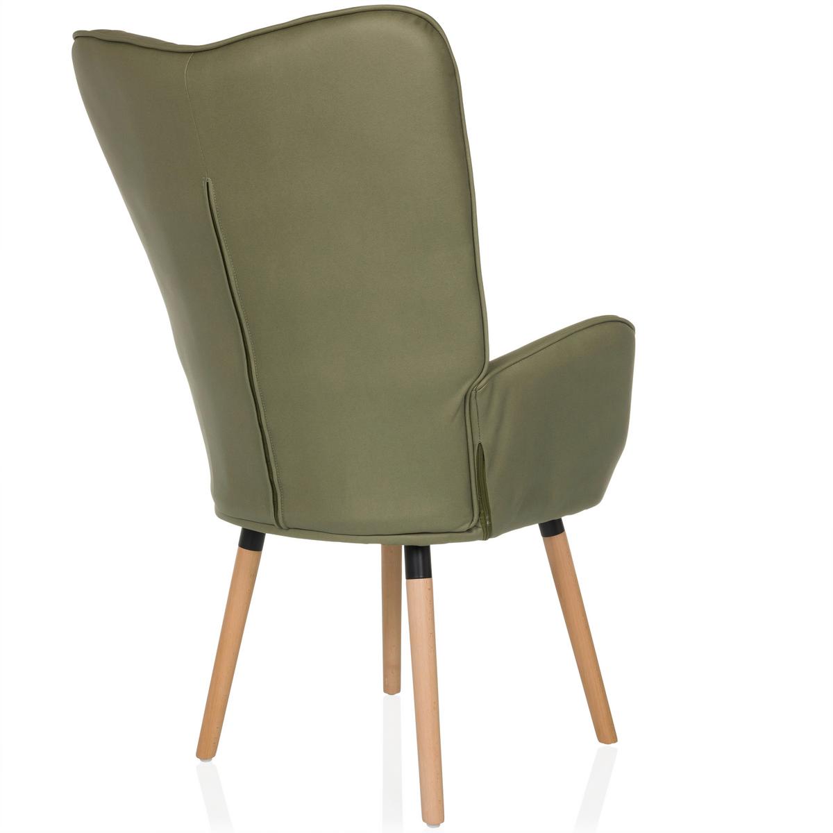 Ohrensessel Havenio I Grün B: 70 cm - Buchefarben/Grün, MODERN, Textil (70/106/75cm) - MID.YOU