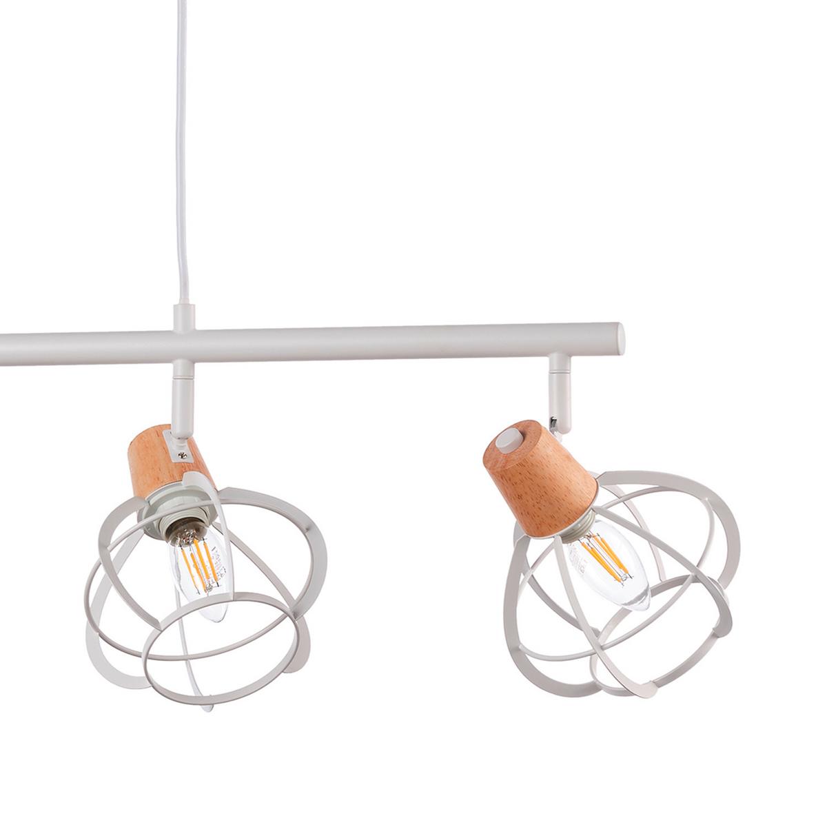 Pendelleuchte Ginger Weiß L: 92 cm - Weiß, KONVENTIONELL, Glas/Metall (92/15/150cm)