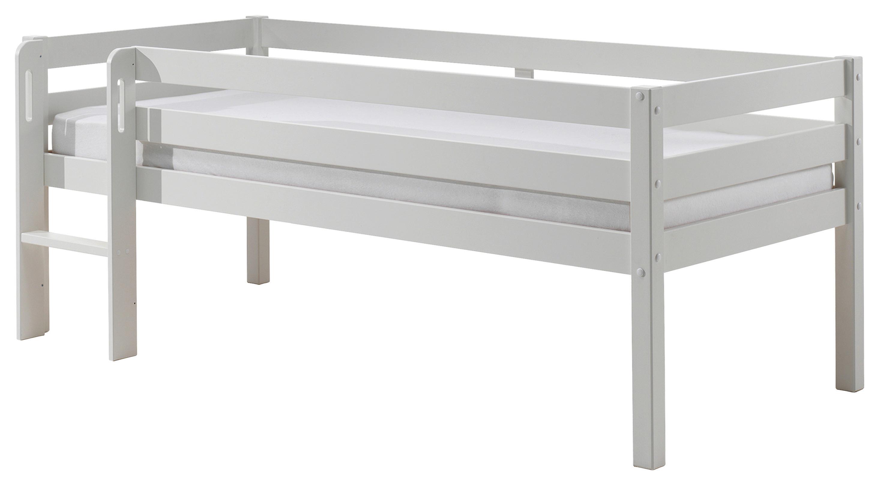 Hochbett Pino Weiß Lackiert 90x200cm - Weiß, MODERN, Holz/Holzwerkstoff (90/200cm) - MID.YOU