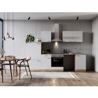 Küchenblock Merle Weiß B: 280 Cm - Eichefarben/Weiß, Basics, Glas/Holzwerkstoff (280cm) - Respekta