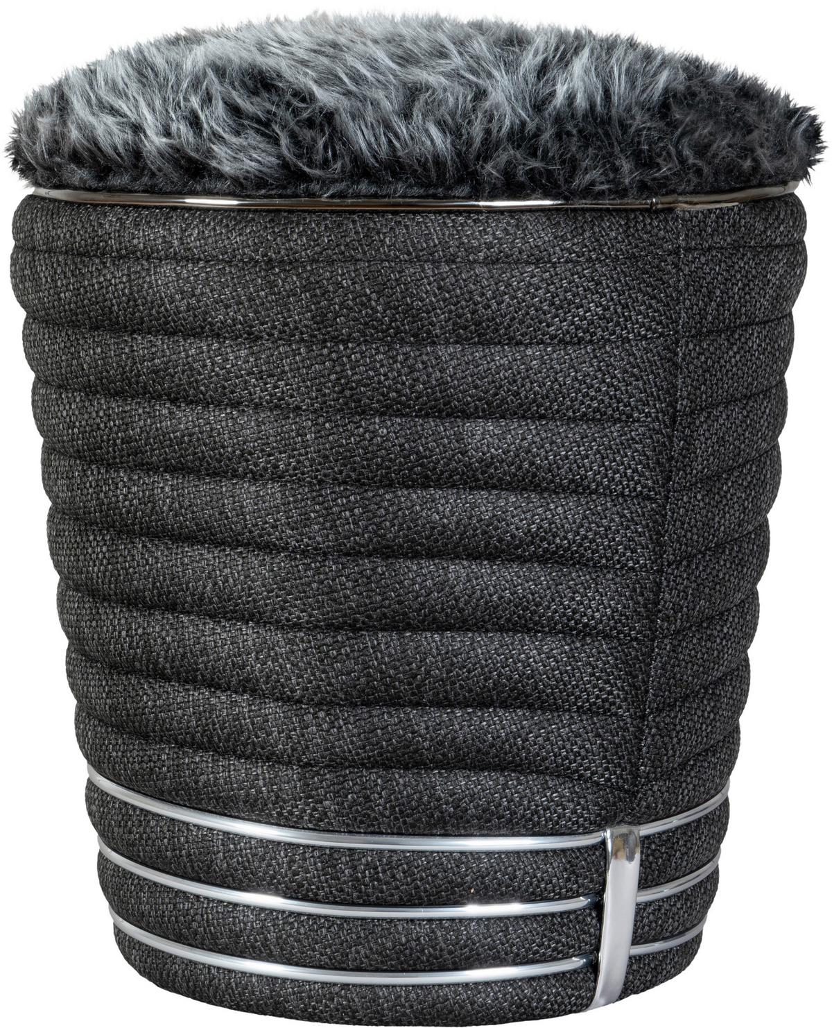 Hocker Doric 345 Anthrazit/Graphitfarben D:42cm - Anthrazit/Graphitfarben, Design, Textil (42/50cm) - Kayoom