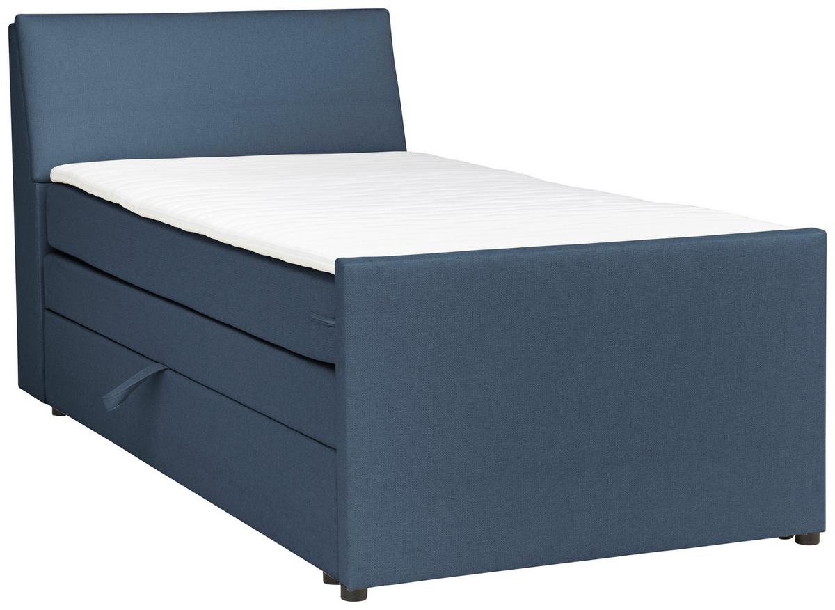 Boxspringbett Mit Bettkasten Nida 120x200 Cm Blaugrau - Blaugrau/Schwarz, MODERN, Holz/Textil (120/200cm) - MID.YOU