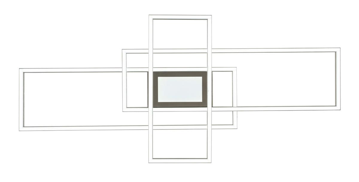 LED-Deckenleuchte Christina - Alufarben/Weiß, Basics, Kunststoff/Metall (45,8/100/6,4cm) - Luca Bessoni