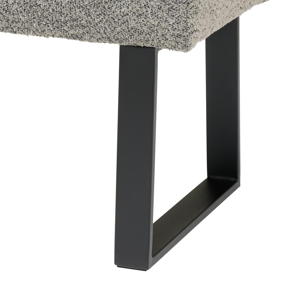 Sitzbank Kea Ohne Lehne Beige, B: 140 Cm - Schwarz/Grau, KONVENTIONELL, Textil/Metall (140/49/47cm) - MID.YOU