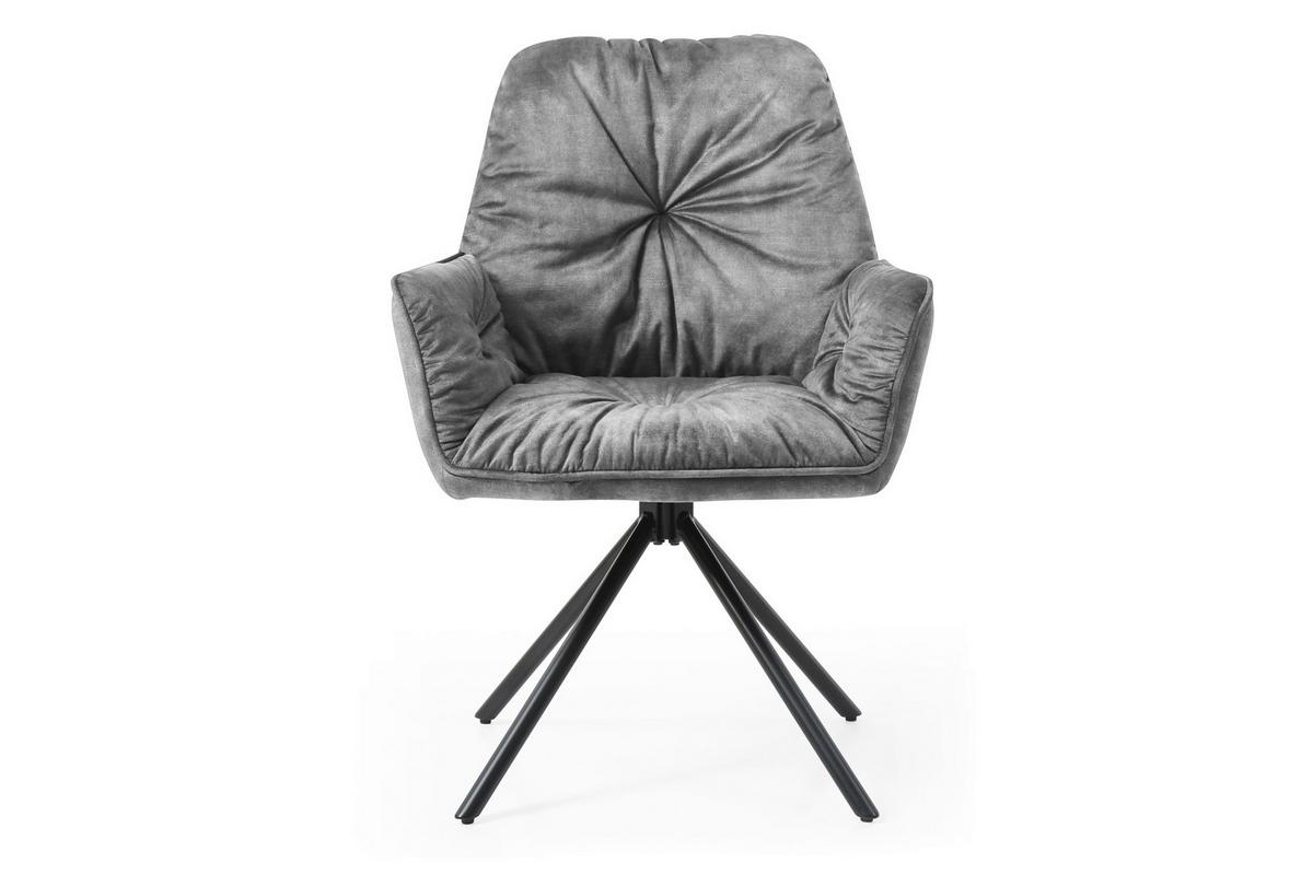 Armlehnstuhl Grau B: 61 Cm - Schwarz/Grau, MODERN, Textil/Metall (61/90/59cm) - Livetastic