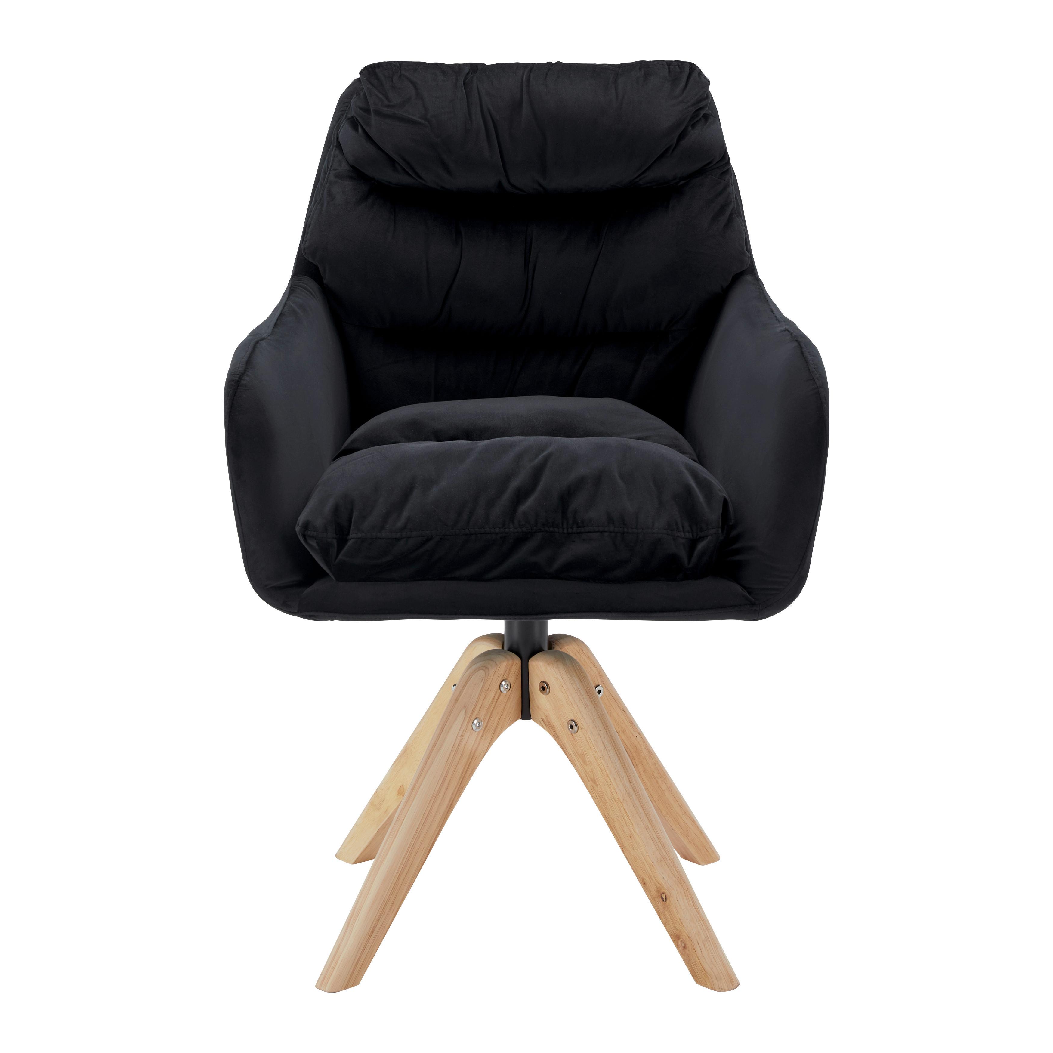 Židle Juana Černá - černá/přírodní barvy, Moderní, kov/dřevo (61/93/65cm) - Bessagi Home