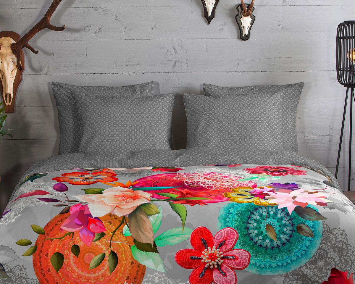 BETTWÄSCHE ISAREA - Multicolor/Grau, Design, Textil (140/200cm)