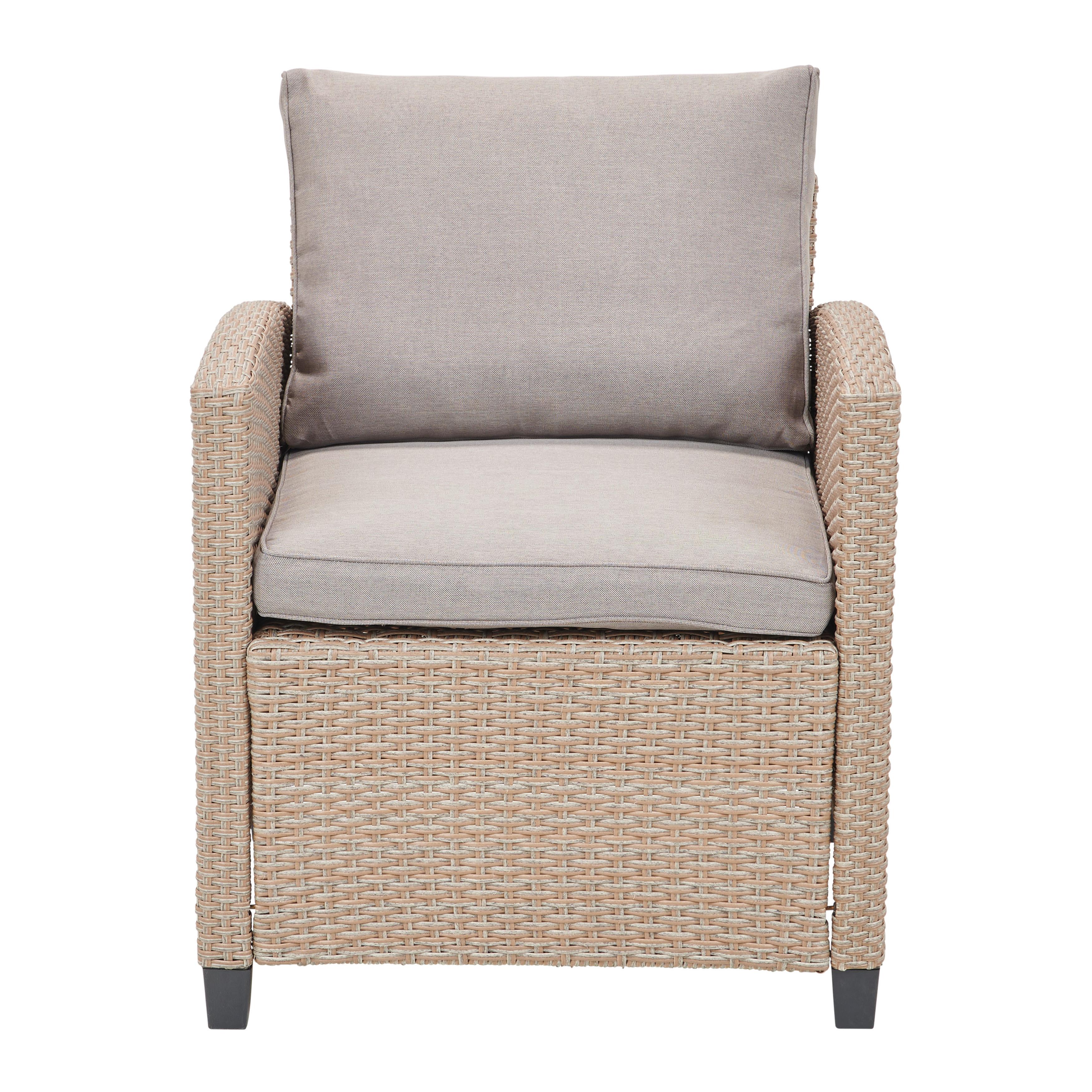 Loungesessel Porto In Rattan-Optik mit Kissen - Braun/Grau, MODERN, Kunststoff/Textil (65/67/73cm) - Ondega
