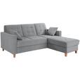 Ecksofa Bergen - Anthrazit/Naturfarben, Design, Textil (231/160cm) - Luca Bessoni