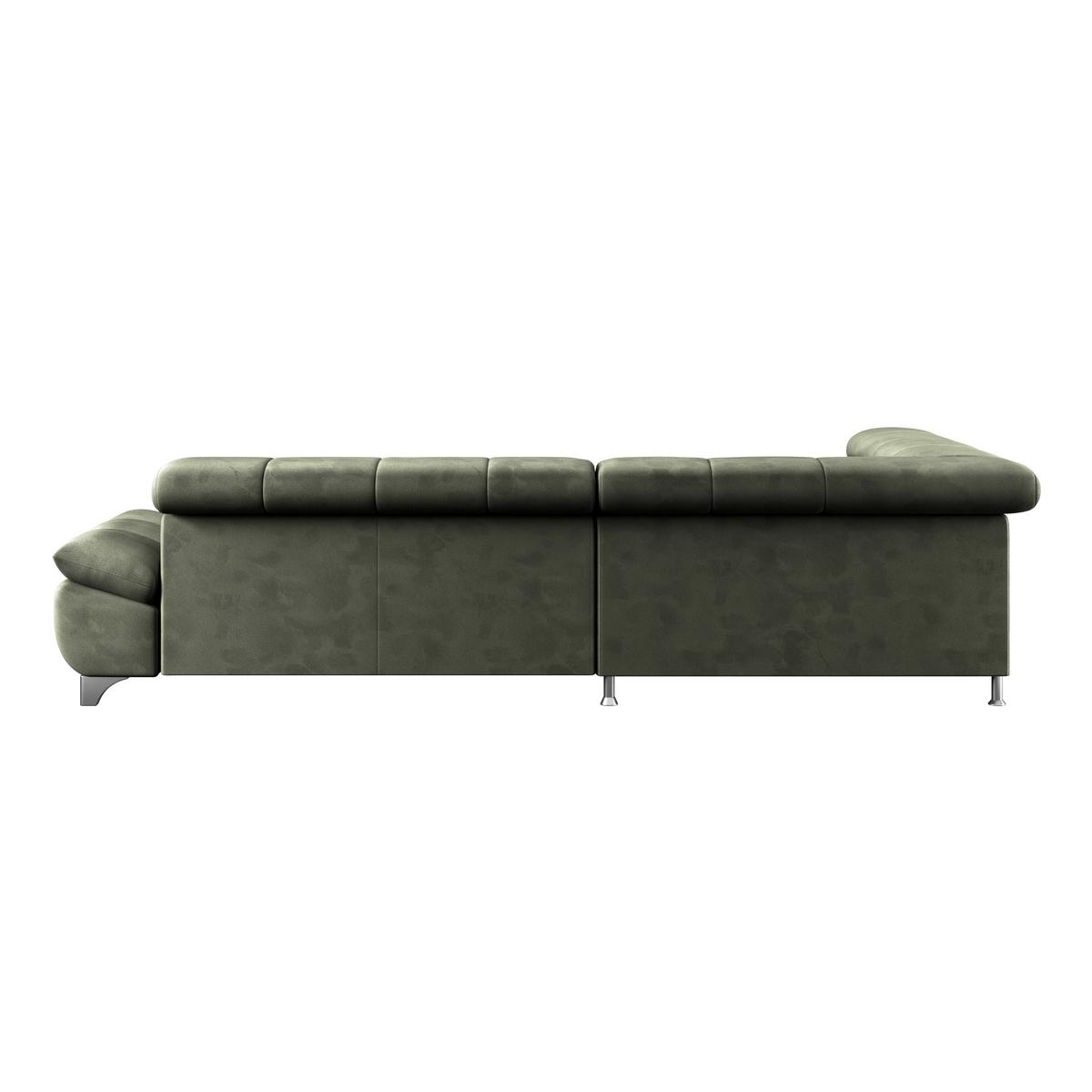 Ecksofa Gemini Waldgrün, B: 234cm - Chromfarben/Dunkelgrün, KONVENTIONELL, Textil (234/312cm)