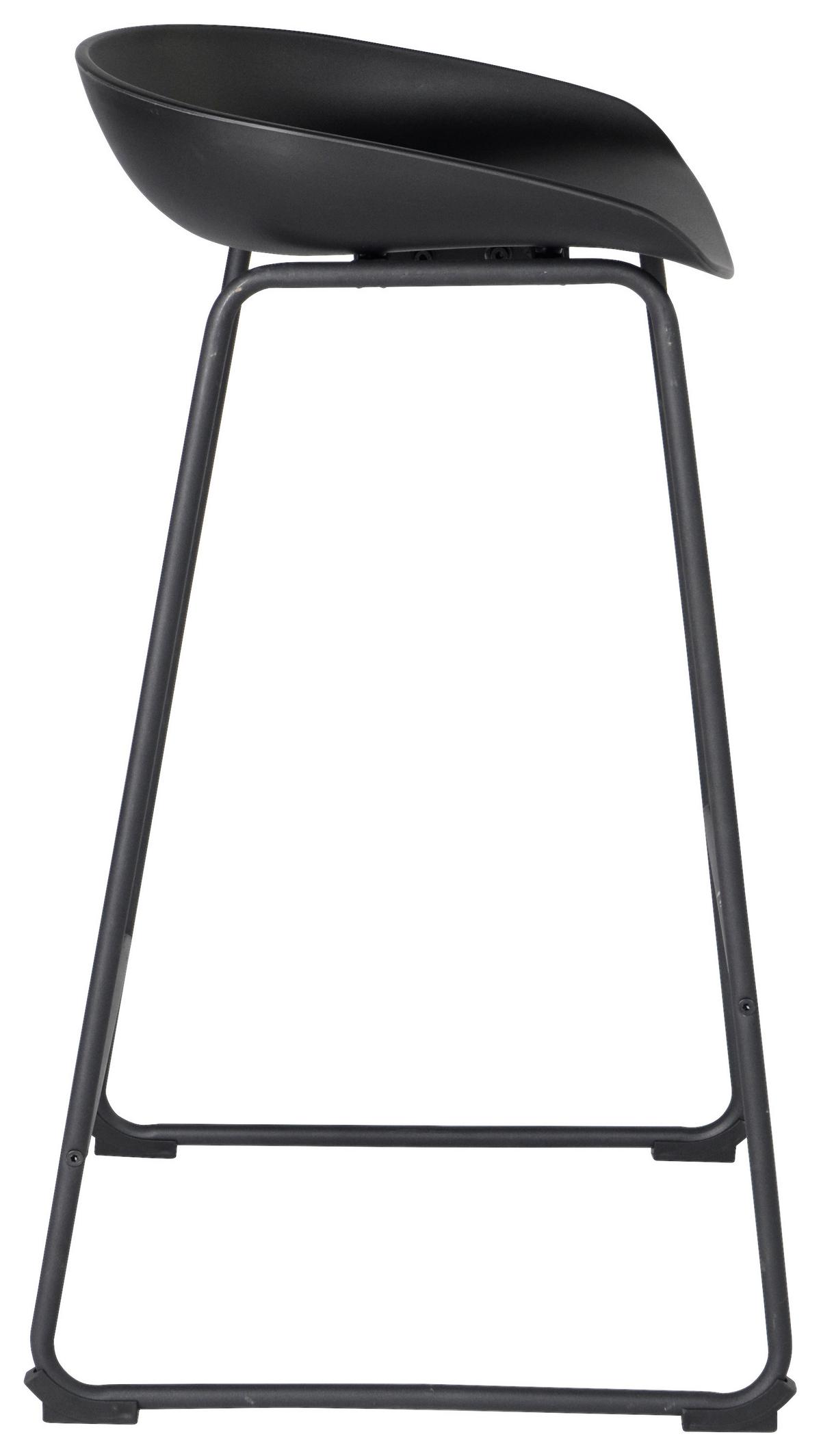 Barová židle Vegas, černá - šedá/černá, Moderní, kov/plast (43/84/45cm) - Based