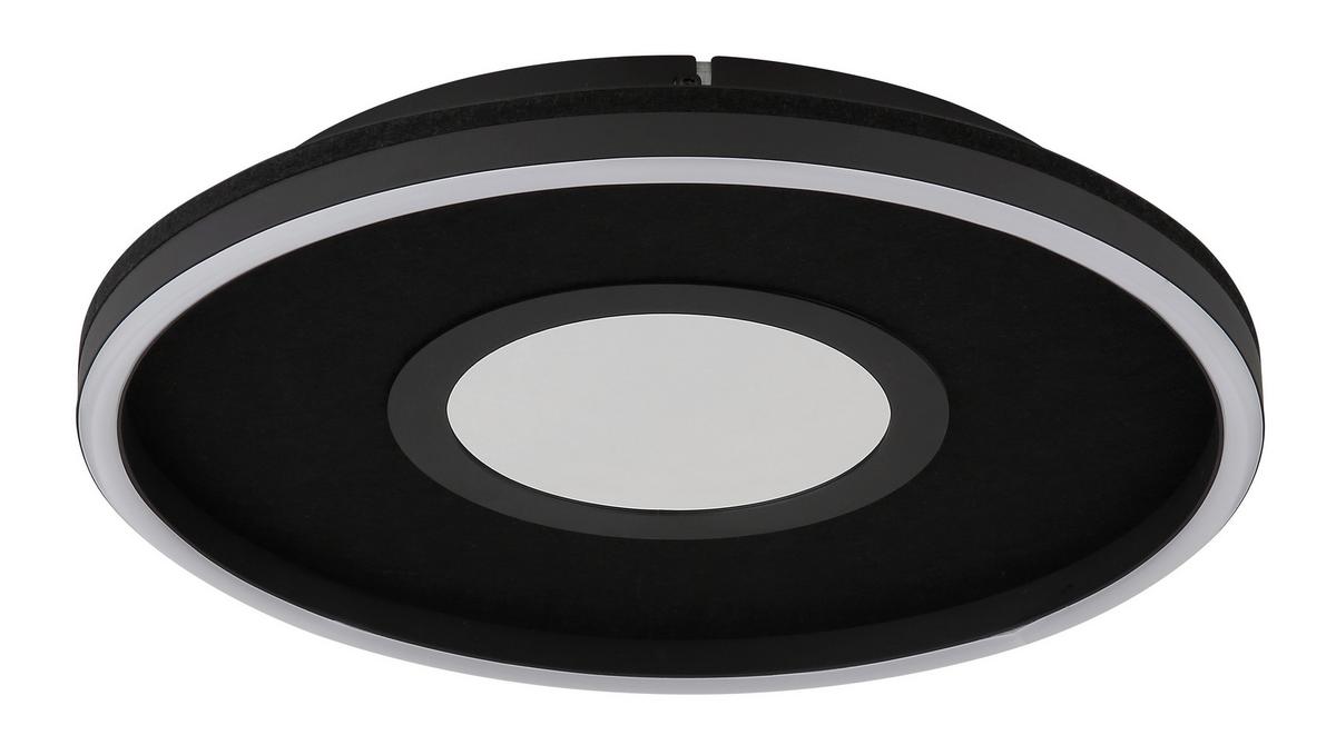 LED-Deckenleuchte Emory Schwarz Weiß Transparent - Transparent/Schwarz, Design, Kunststoff/Textil (39,7/6,3cm)