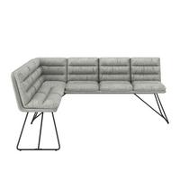 ROHOVÁ LAVICE KONA - černá/světle šedá, Moderní, kov/dřevo (135/180cm) - Bessagi Home