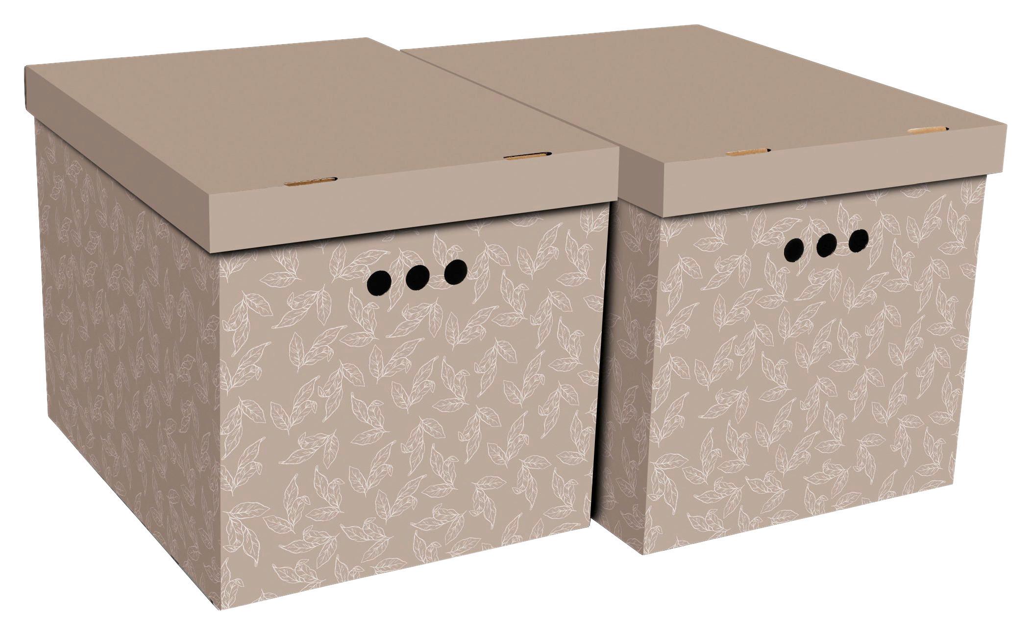 Box S Víkem Jimmy, 43l - bílá/růžová, karton (44,3/33,5/32,5cm) - Modern Living