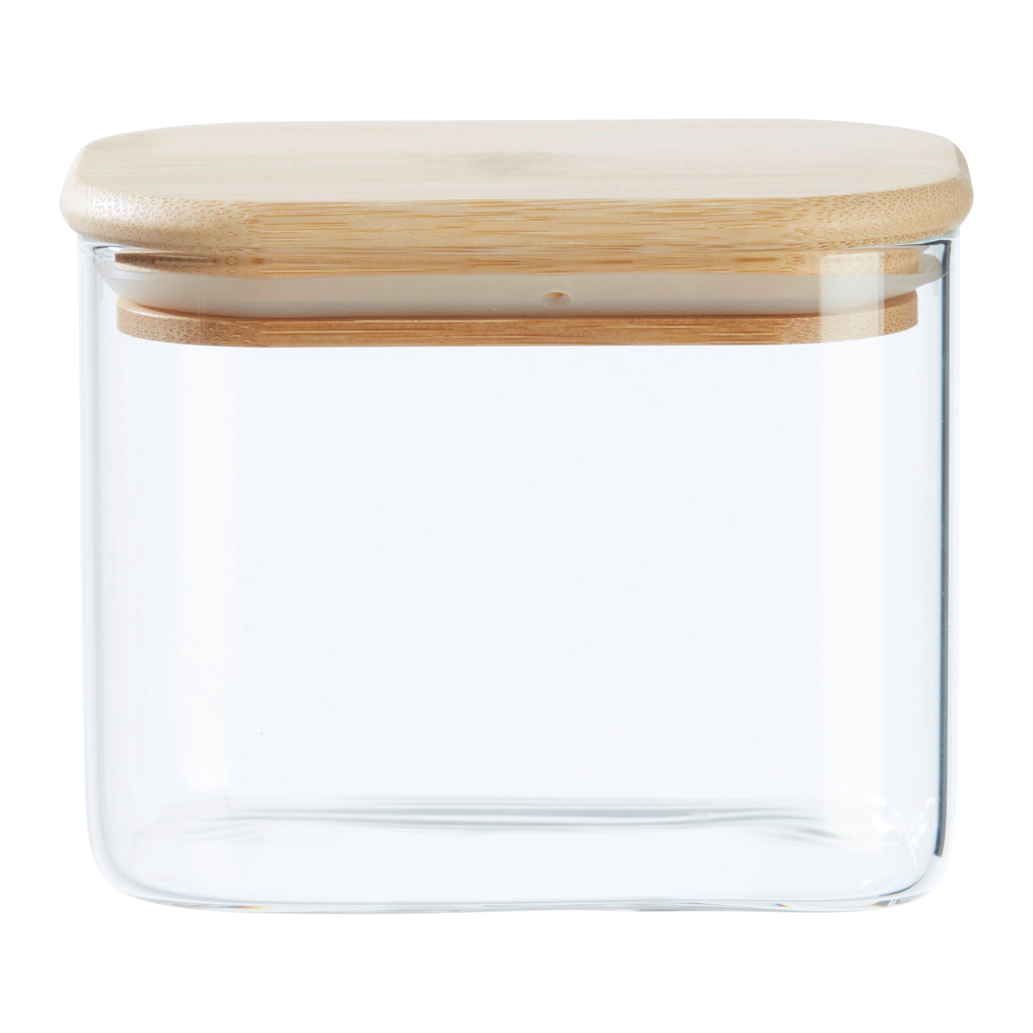 dóza na potraviny HALDOR - CA. 0,64L - průhledné/čiré, Konvenční, dřevo/plast (12,1/8,3/9,6cm) - Mömax