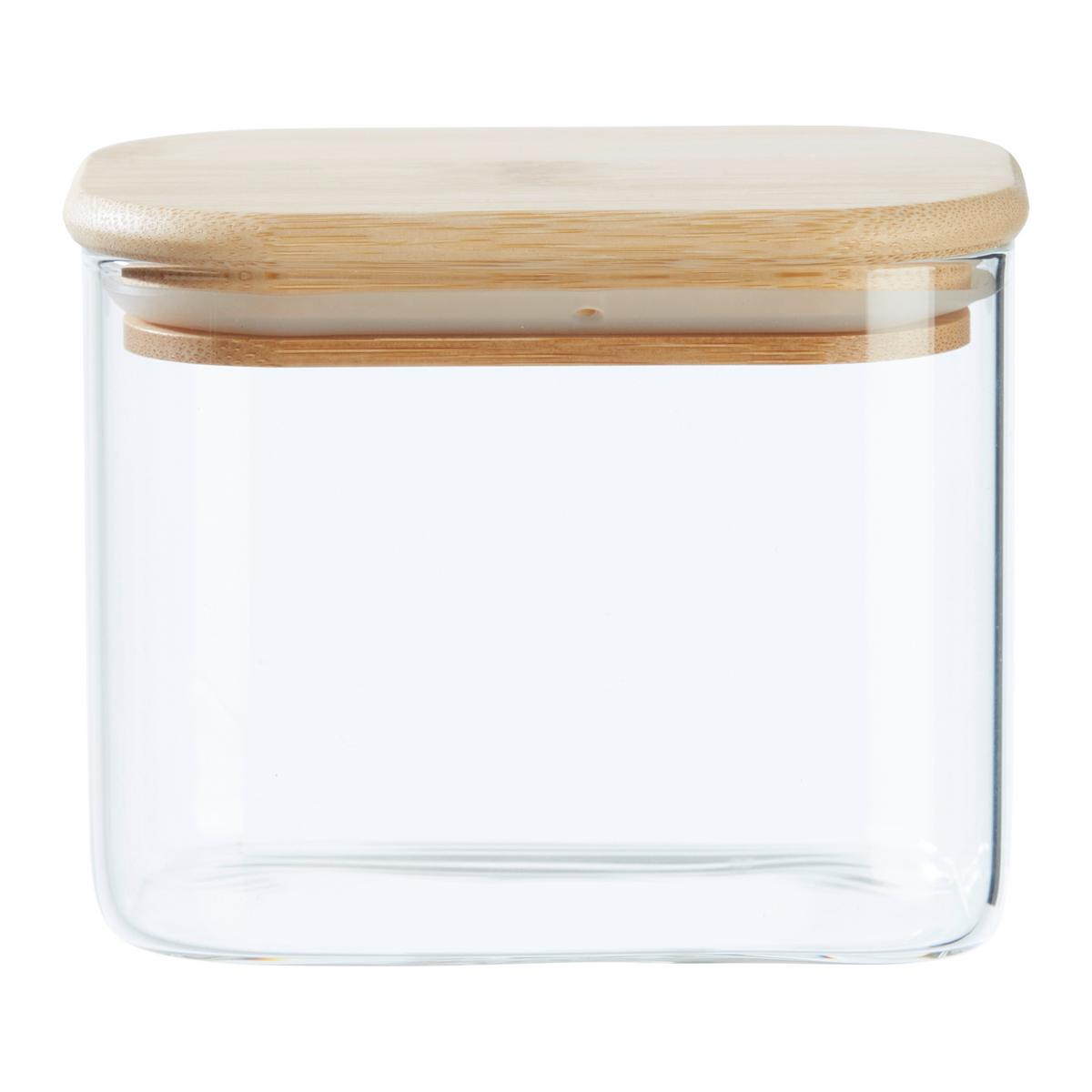 dóza na potraviny HALDOR - CA. 0,64L - průhledné/čiré, Konvenční, dřevo/plast (12,1/8,3/9,6cm) - Mömax