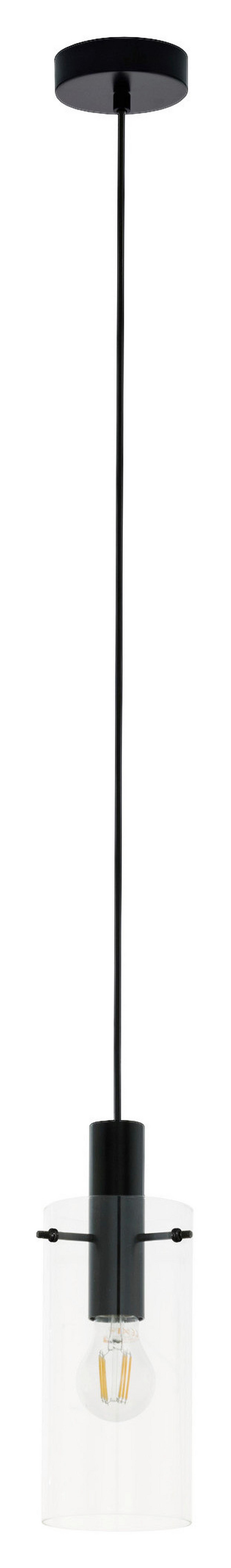Hängeleuchte Montefino H: 110 Cm 1-Flammig, Retro-Design - Klar/Schwarz, MODERN, Glas/Metall (11/110cm)