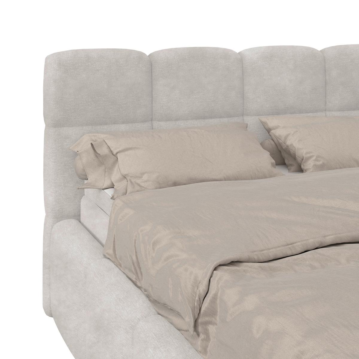 Polsterbett Noe Cremefarben 140x200 cm - Creme/Schwarz, Trend, Textil/Metall (140/200cm)