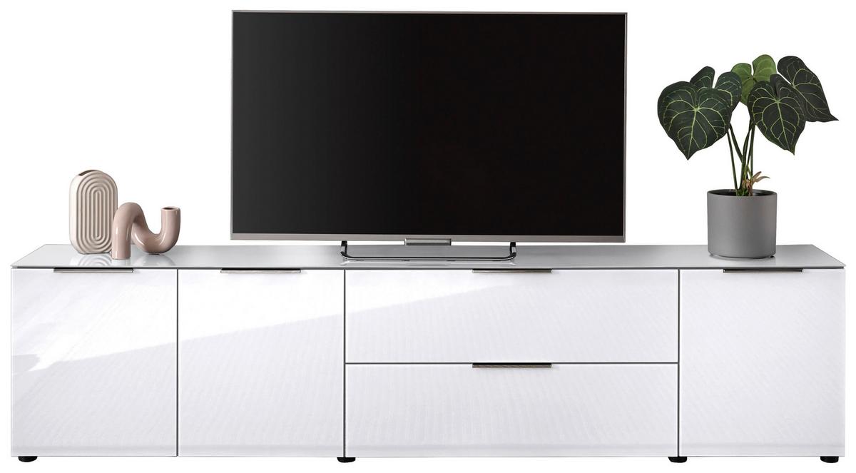NÍZKA KOMODA SIENA -EXKLUSIV- - čierna/biela, Modern, kov/kompozitné drevo (226/55/40cm) - Mömax