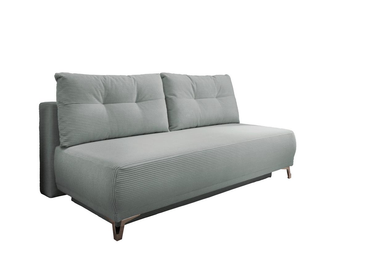 Schlafsofa Ari Hellblau Cord, B: 198 cm - Chromfarben/Hellblau, MODERN, Textil (198/90/100cm) - Livetastic