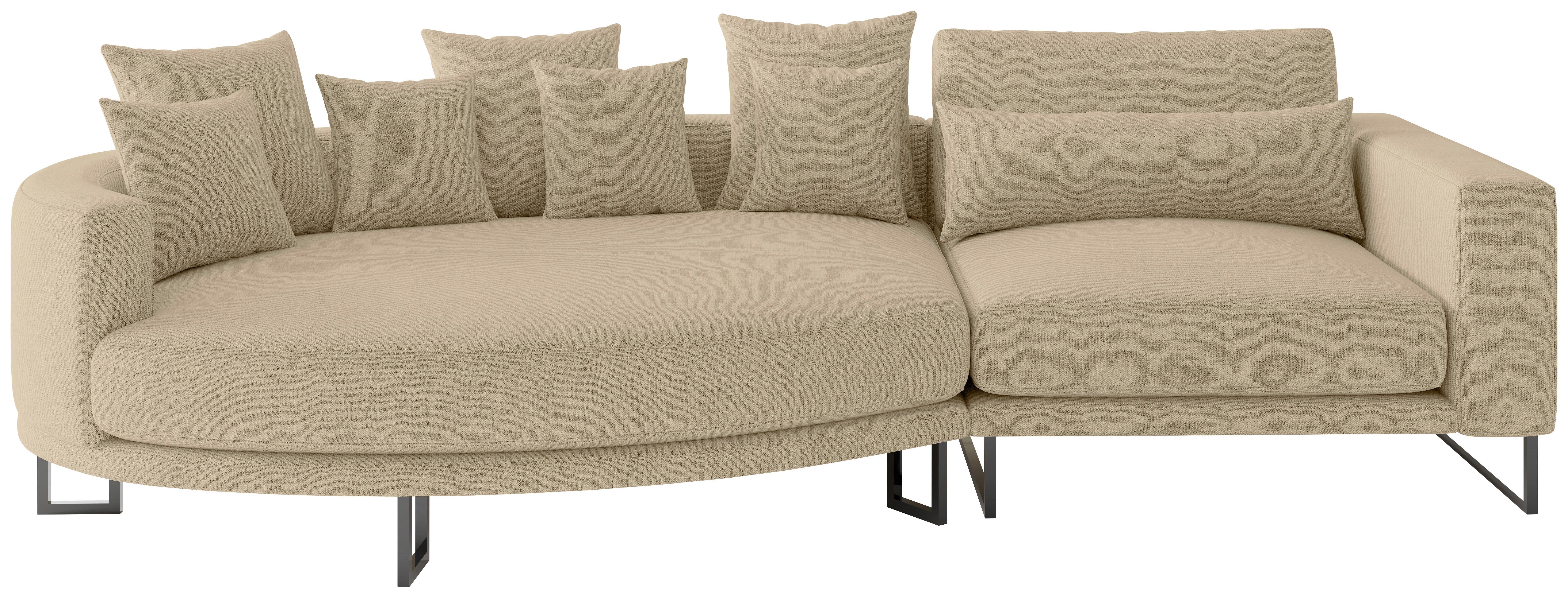 Bigsofa Natalia Beige S: 283x150 cm - Beige/Schwarz, Design, Textil (283/150cm) - Livetastic