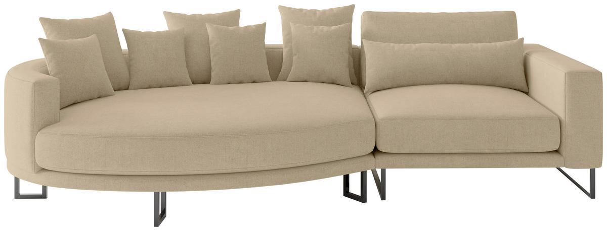 Bigsofa Natalia Beige S: 283x150 cm - Beige/Schwarz, Design, Textil (283/150cm) - Livetastic