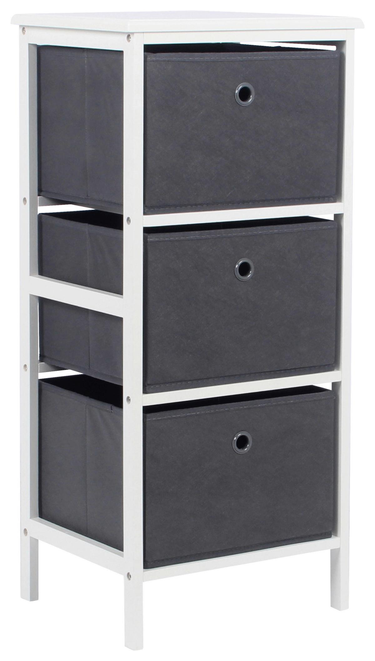 Regal Oliver 2 37 Cm Grau / Weiß - Weiß/Grau, MODERN, Holz/Papier (37/80/30cm)
