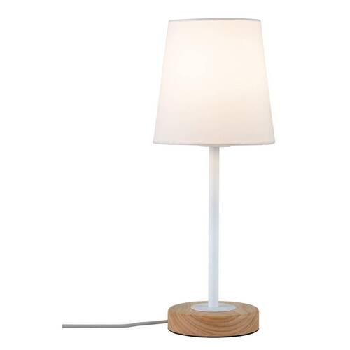 Tischlampe dimmbar Braun/Weiß 79636 - Braun/Weiß, Design, Holz/Textil (15,5/40cm) - Paulmann