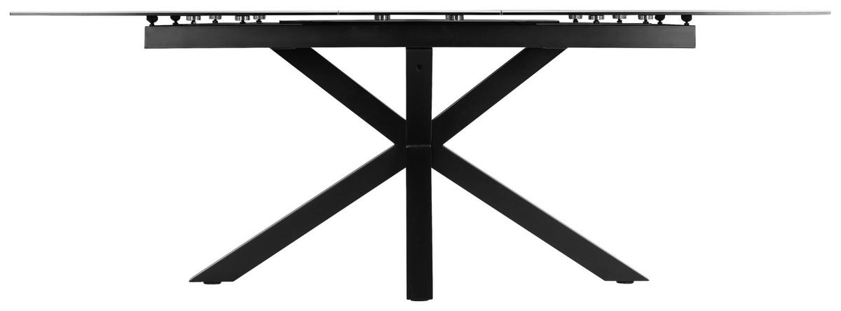 Esstisch Lotus Schwarz/Weiß L: 168-210 cm - Schwarz/Weiß, MODERN, Glas/Keramik (168-210/90/76cm) - MID.YOU