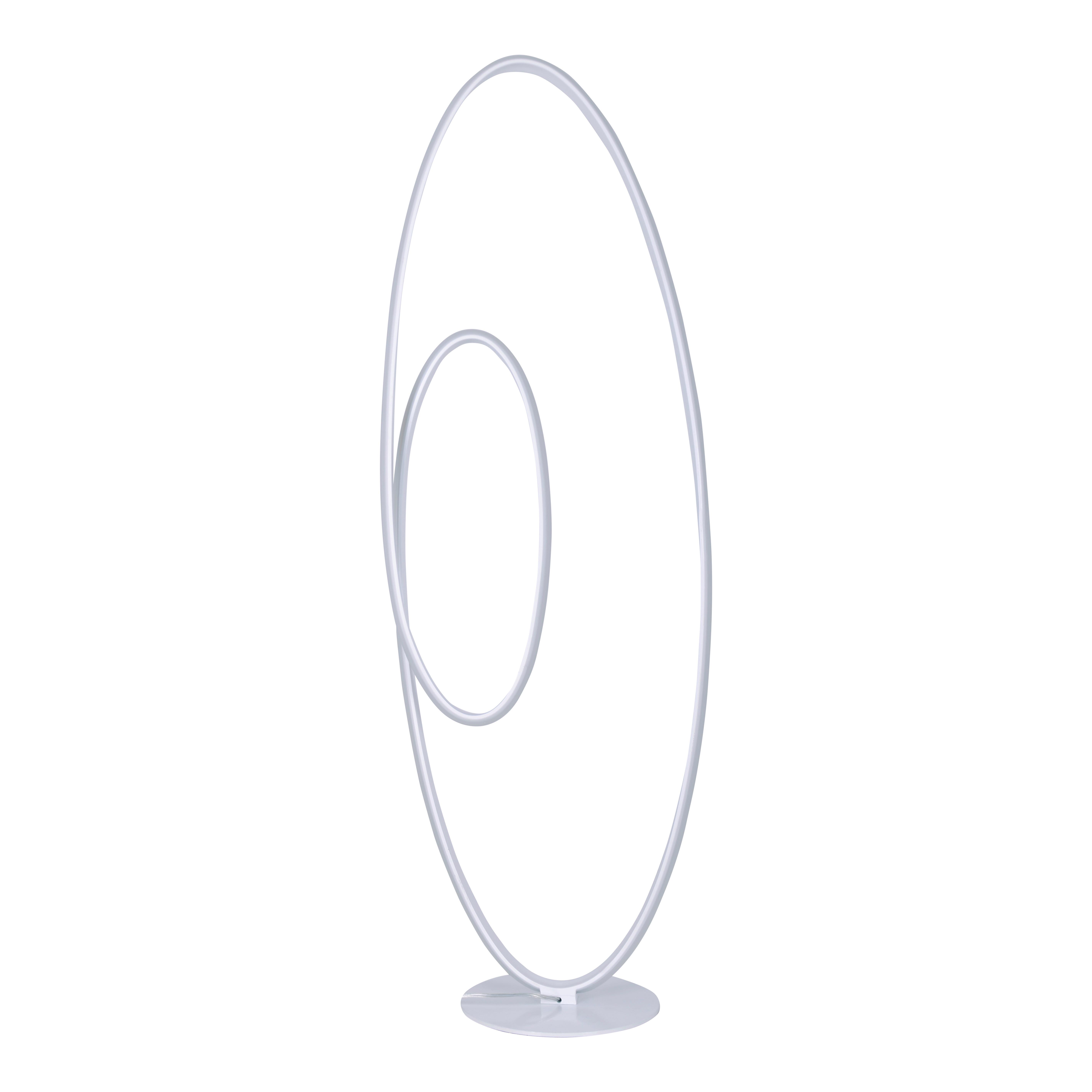 LED-Stehlampe dimmbar Weiß rund, Drehdimmer