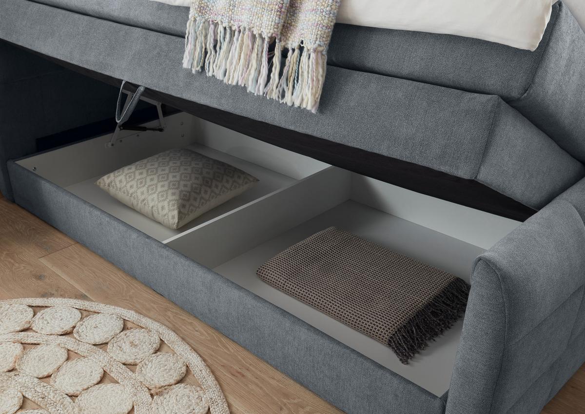 Boxspring postel KUBA 100x200 cm antracit - antracitová, Basics, kompozitní dřevo/textil (100/200cm) - MID.YOU