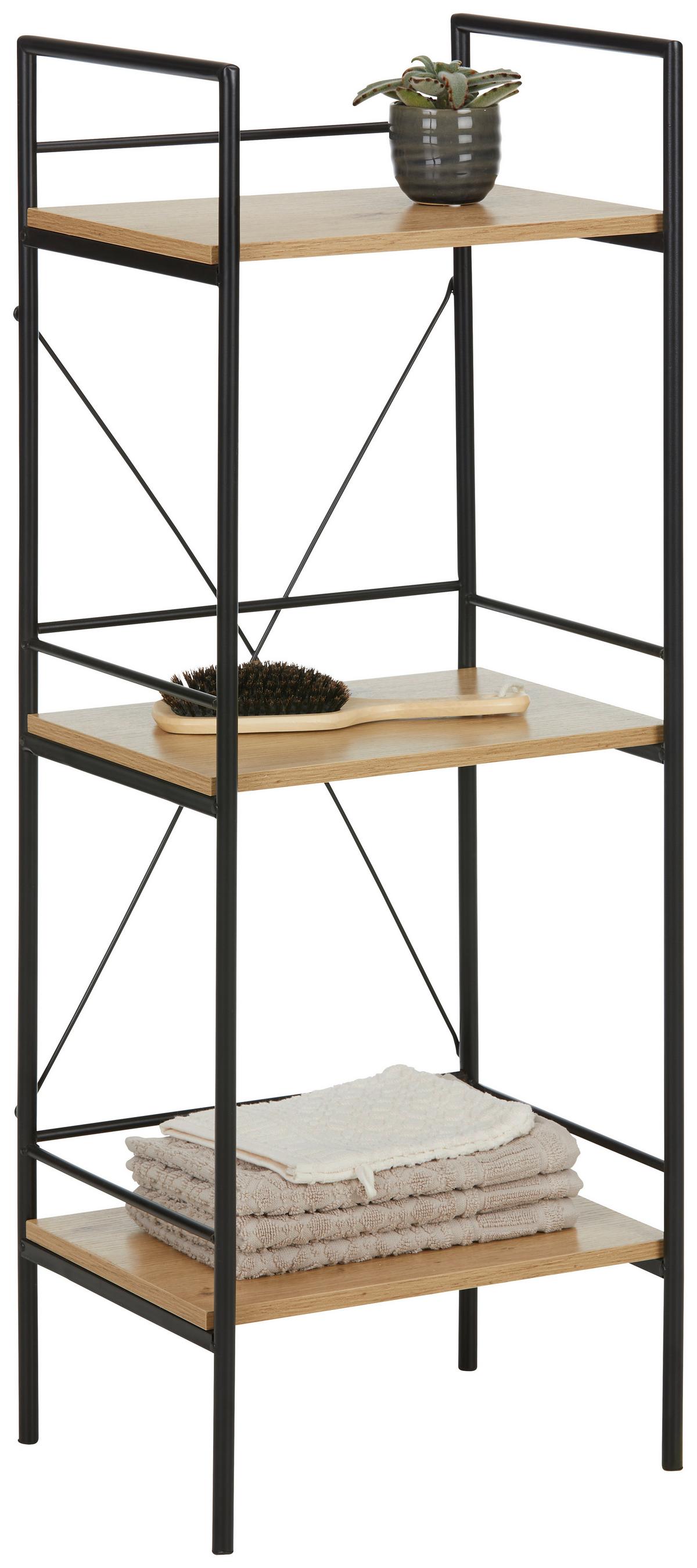 REGÁL MOSEL 2 - černá/barvy dubu, Lifestyle, kov/kompozitní dřevo (34/96/27cm) - Mömax