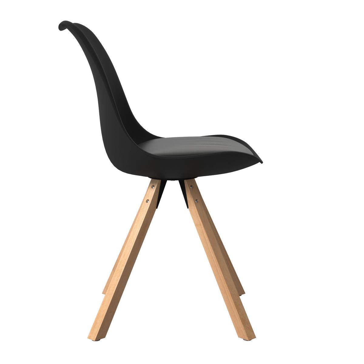 STOLIČKA LILLY 2 -TOP- - čierna/prírodná farba, Modern, drevo/textil (48,5/84/55cm) - Based